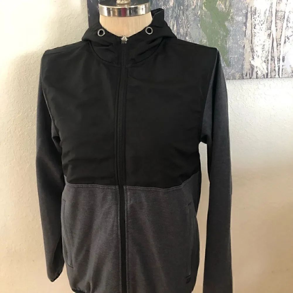 ZYIA ACTIVE Black/Heather Gray Athletic Full Zip Jacket